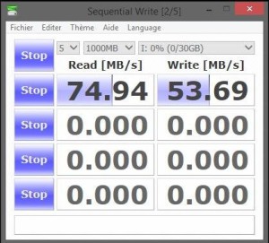 microSDXC Sandisk 64Go test lecture ecriture