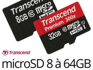 Bon Plan : Les microSDHC/XC Transcend 8Go/16Go/32Go/64Go classe 10 de 4€ à 19€