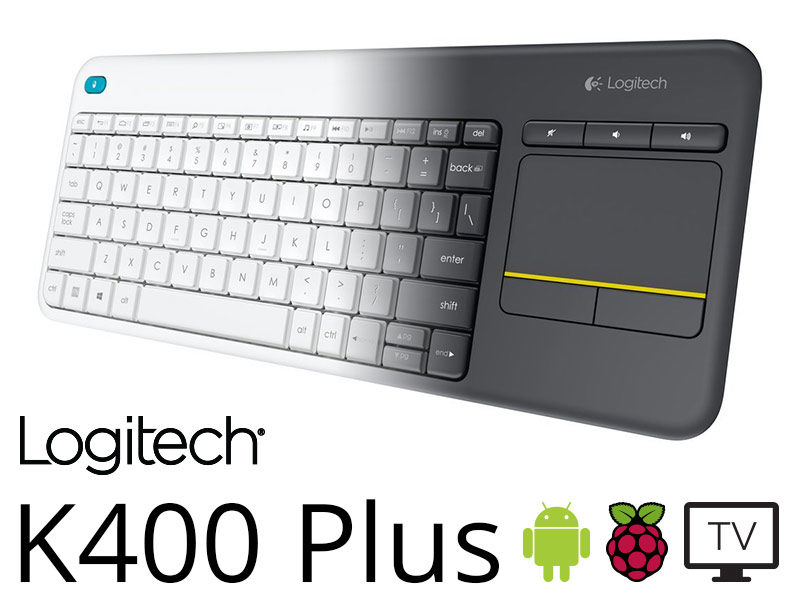 Clavier avec pavé tactile K400 Plus Logitech pour PC à connexion TV