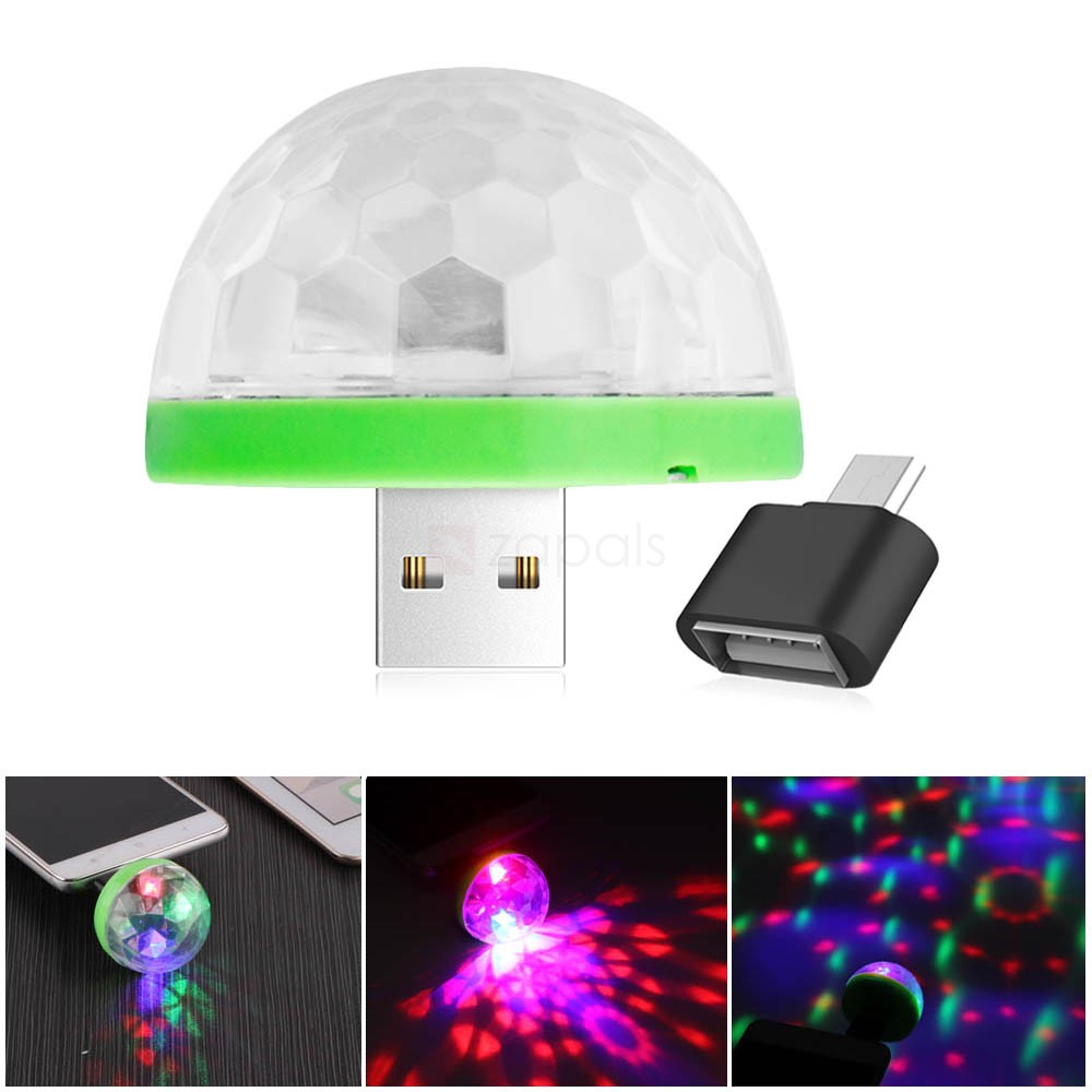 Portable USB LED Disco Ball Light with Micro USB Adapter BXNXG